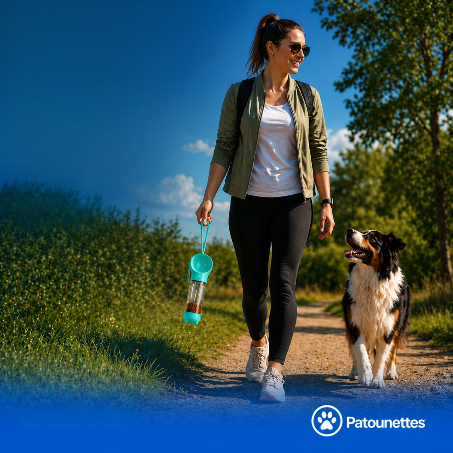 4-in-1 portable dog water bottle