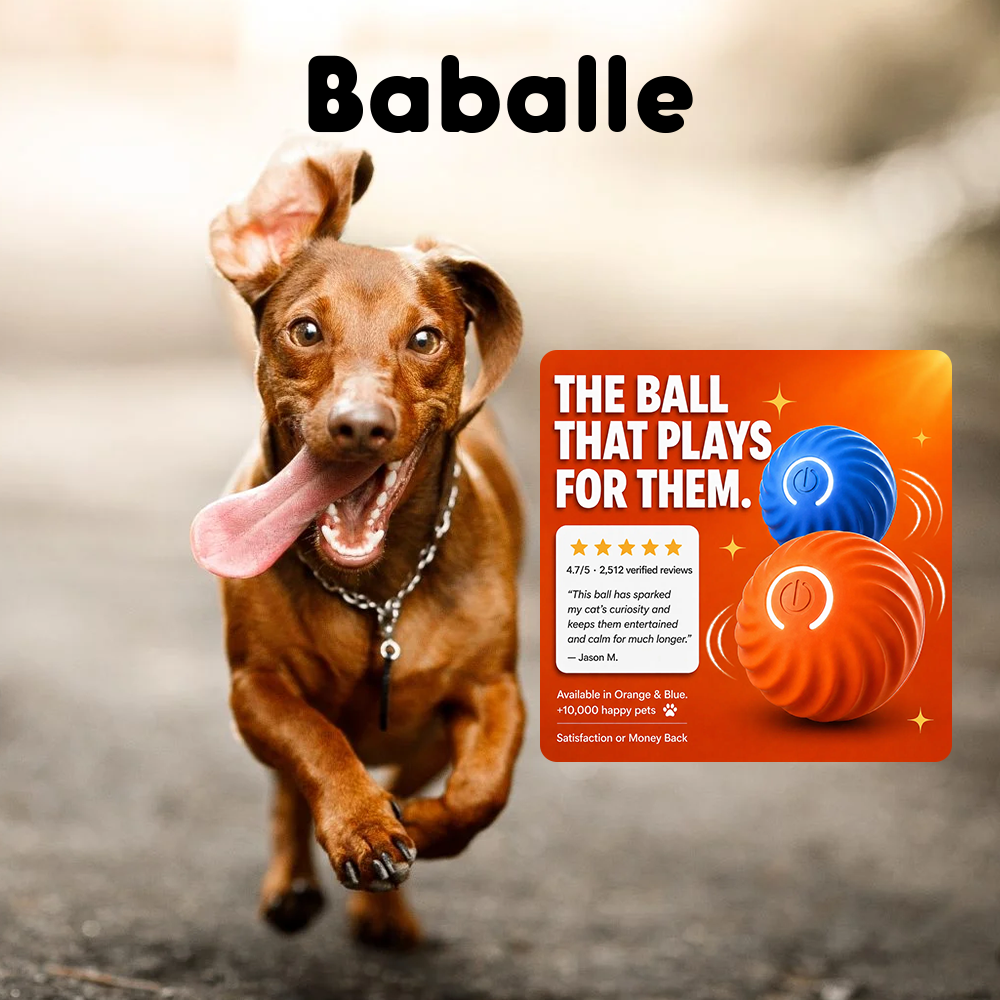 Automatic orange anti-stress ball toy for dogs