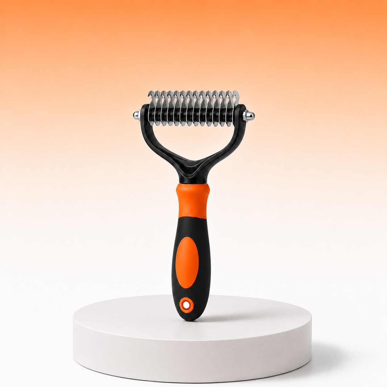 Demelix_orange-Pet_hair_removal_comb_by_Patounettes
