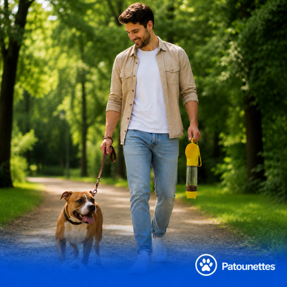 Practical water bottle for walking your dog without forgetting anything